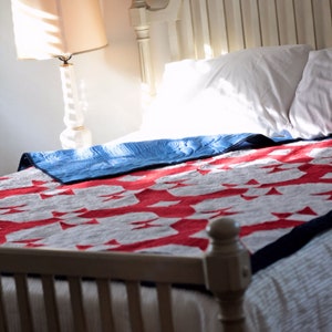 Red White and Blue Quilt - 58&quot; x 72&quot; - Free Shipping - Made to Order