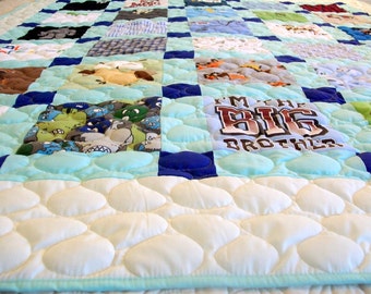 Baby Clothes Quilt, Crib Size, Free Shipping - 50% Deposit Listing