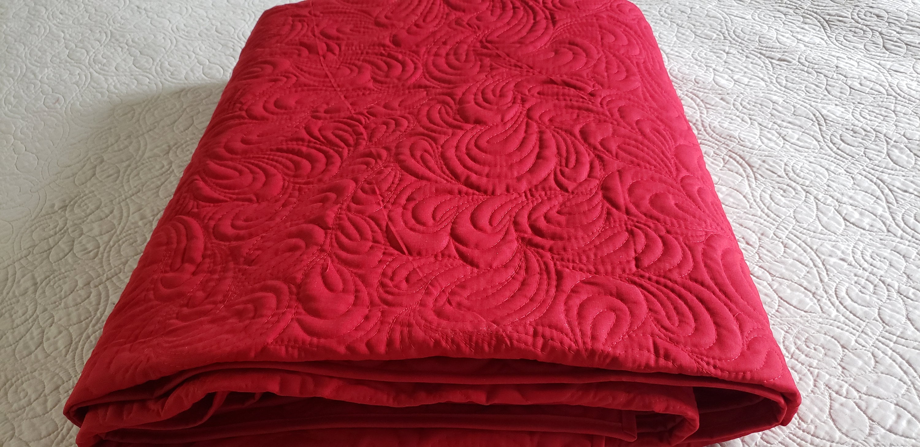 Red Whole Cloth Quilt Queen Size 88 x 94 Etsy