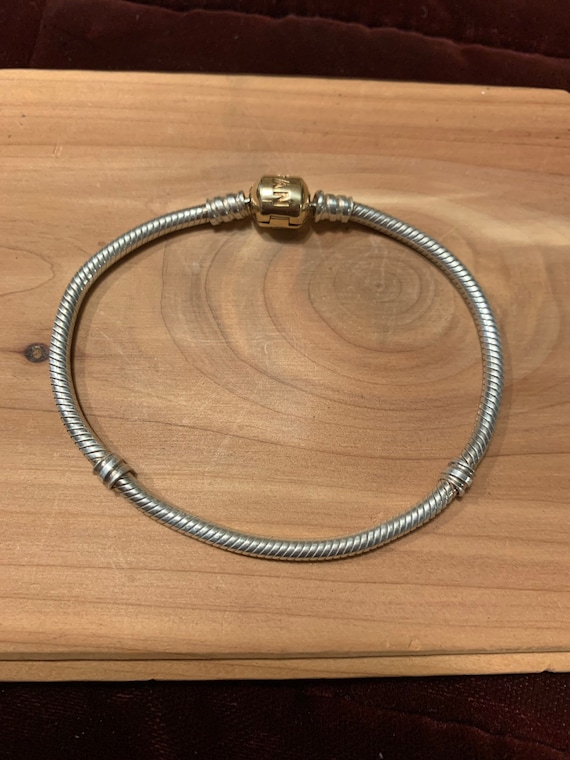 Pandora Sterling Bracelet With 14k Gold 