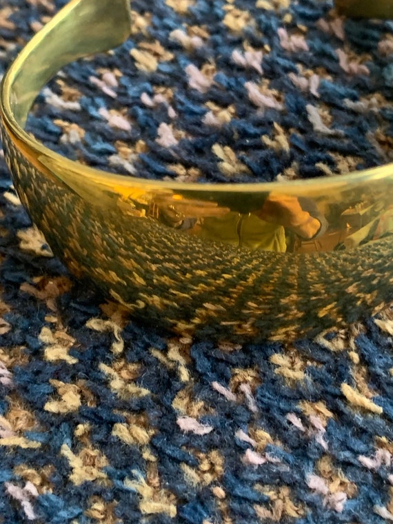 Cuff bracelet, solid brass,hand wrought, New Mexi… - image 2
