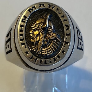 Class Ring, Artcarved Siladium, Size 10, Vikings, 1995, John Marshall High