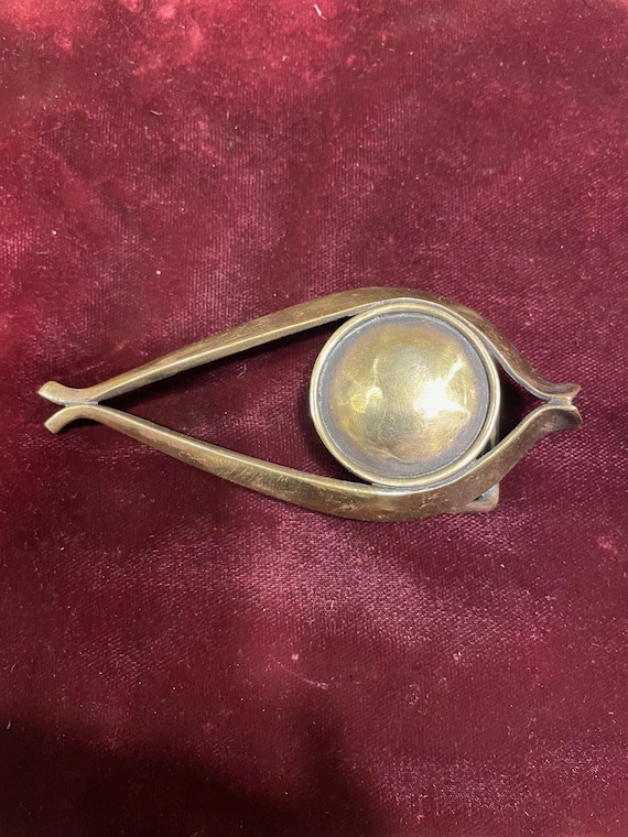 Terkelsen Belt buckle, solid brass, eye design, h… - image 1