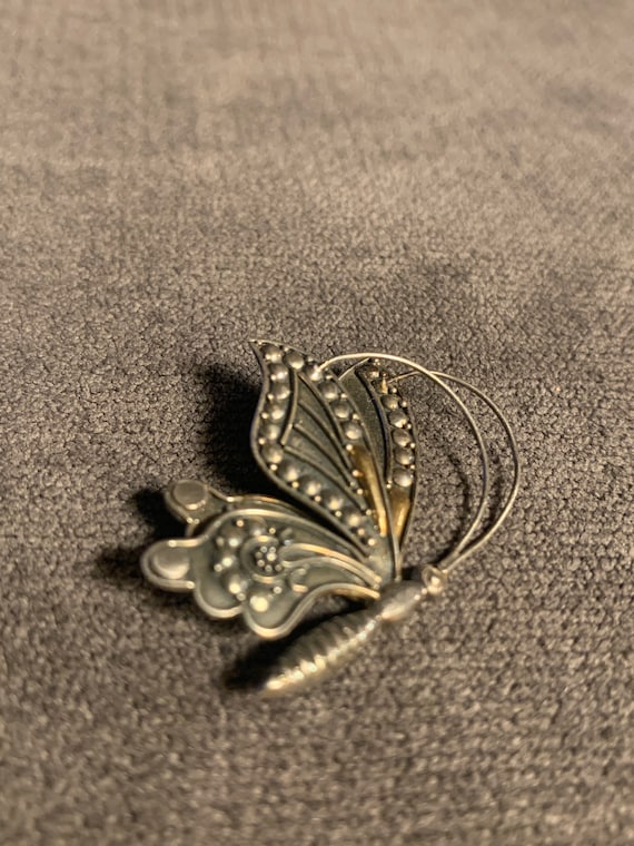 Butterfly pin/brooch, vintage, 925, sterling silv… - image 1