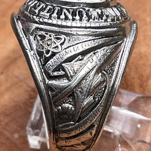 Vintage USAF Sterling Silver Ring: Sapphire Blue Stone, Eagle, Jet