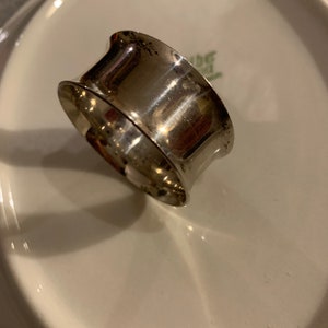 Towle, napkin ring, vintage, engraved, concave, sterling silver, 925, #8800, monogrammed