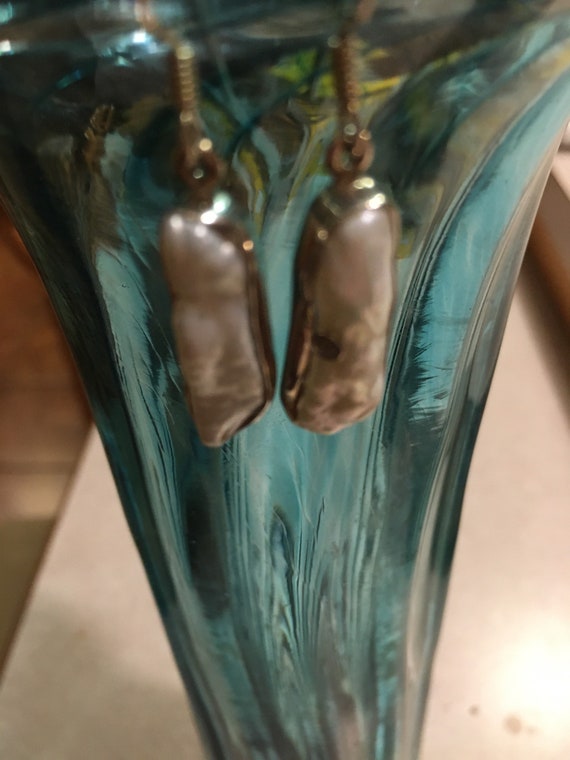 Shell, sterling silver, 925, dangles, white, Fren… - image 2