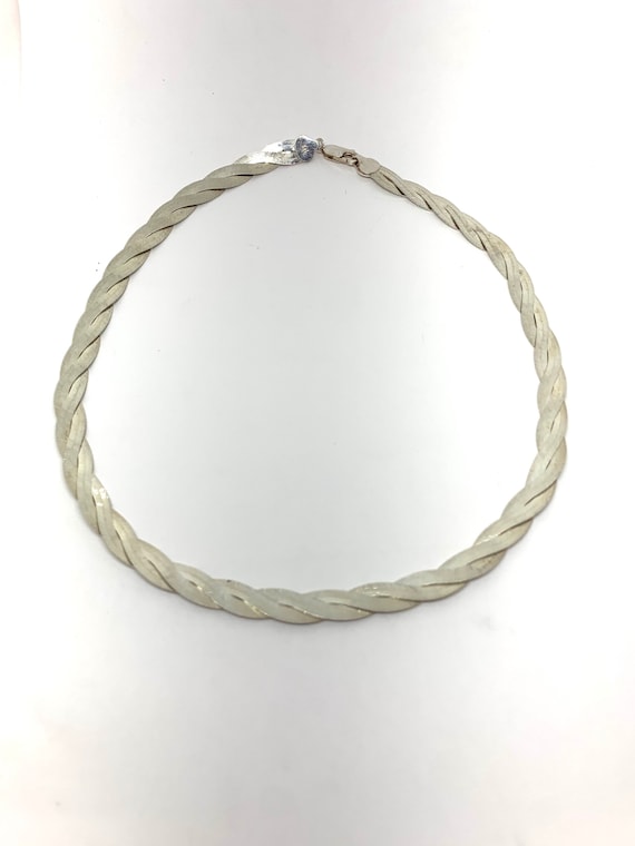 Braided Serpentine 16 Choker Sterling Silver Reversible Italy 926 Brand New Vintage0 Lobster Clasp Etsy