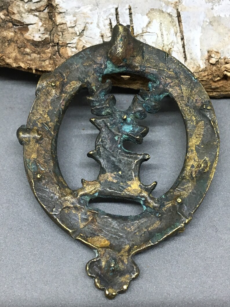 Badge or Buckle Vintage Brass or Bronze Scottish Clan Pin Nil Admirari