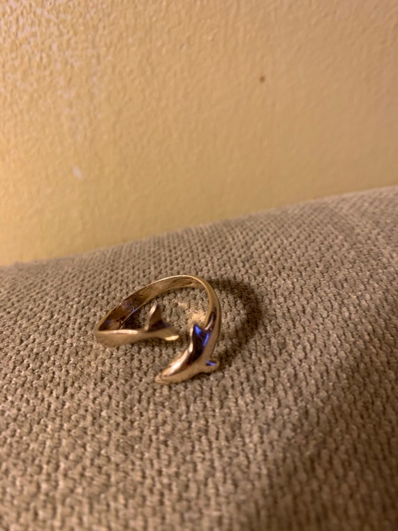 Dolphin ring, 14kt yellow gold, size8.5, wrap aro… - image 7