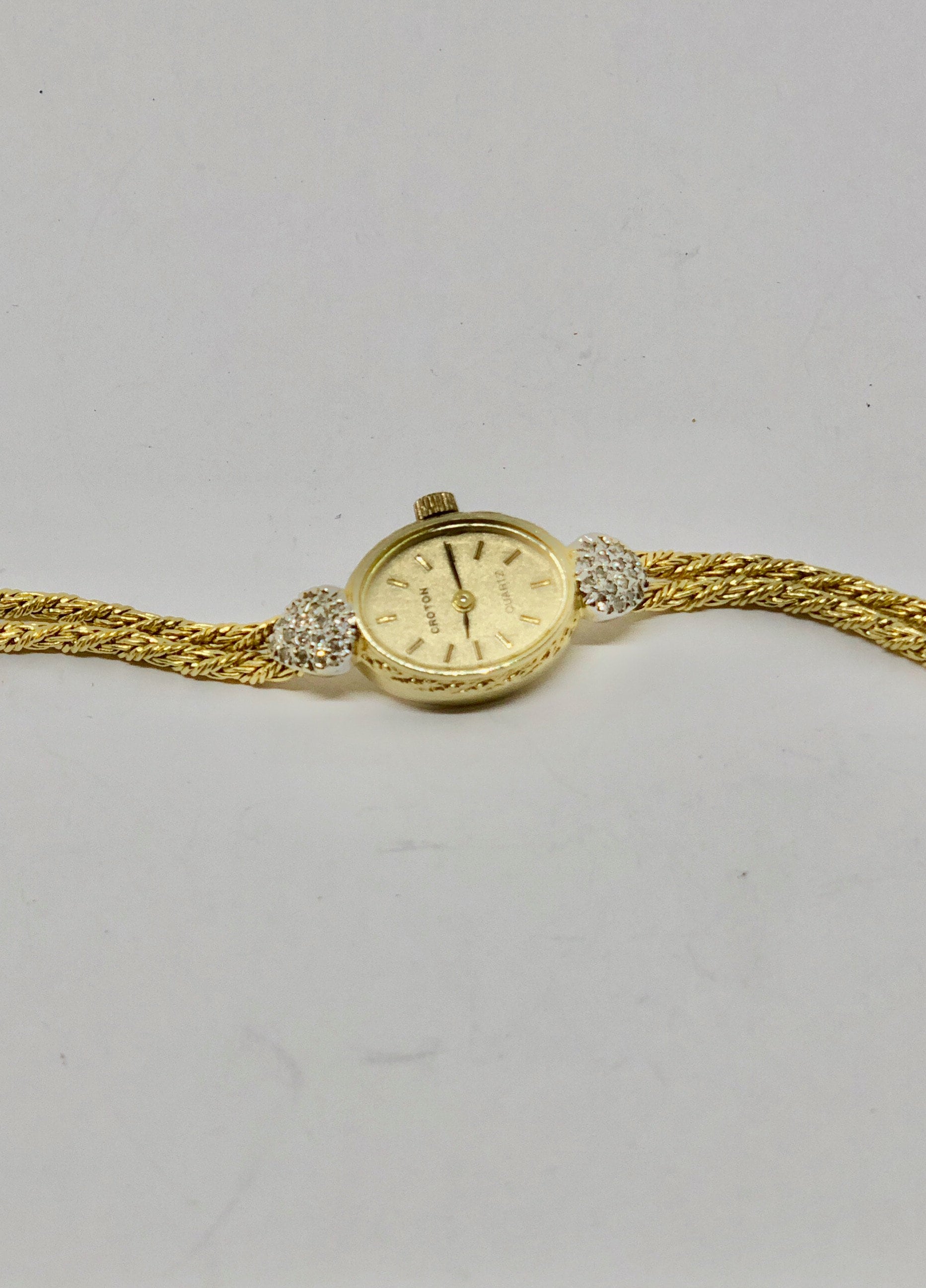 Watch Diamond 14k Gold ladies Woman s Swiss Croton 36 Genuine Diamonds Total Diamond Weight of 1 3 Carat Quartz 6.5 Etsy Canada