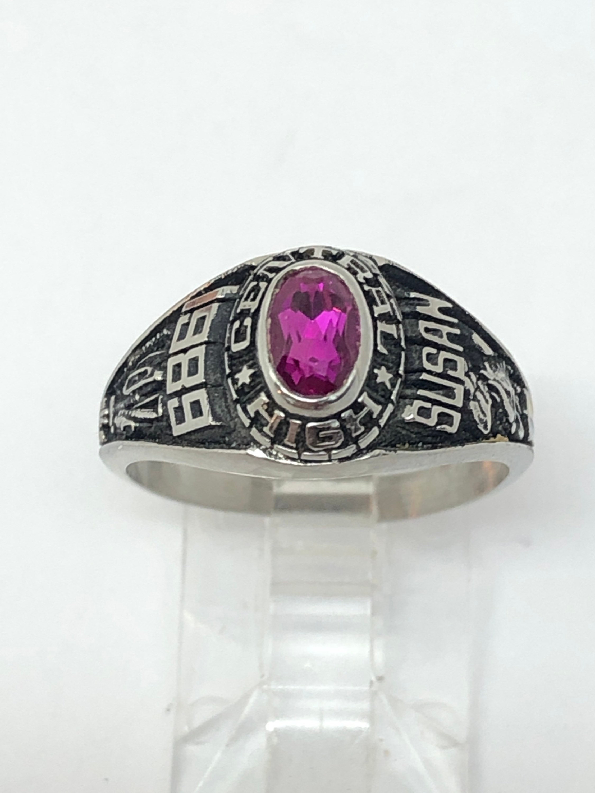 Class Ring, Central High, Band Instruments, Eagle, Silver Class Ring, Central High, Band Instruments, Eagle, Silver