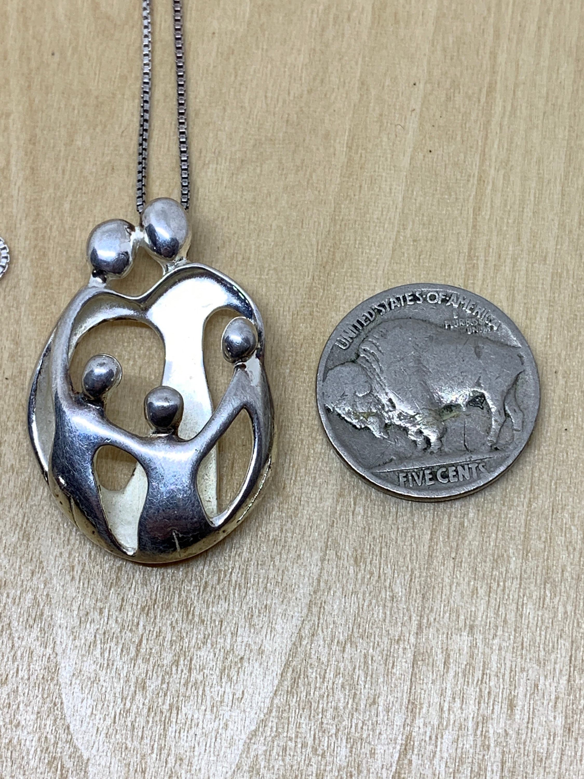 Sterling Silver Mother And Child Pendant