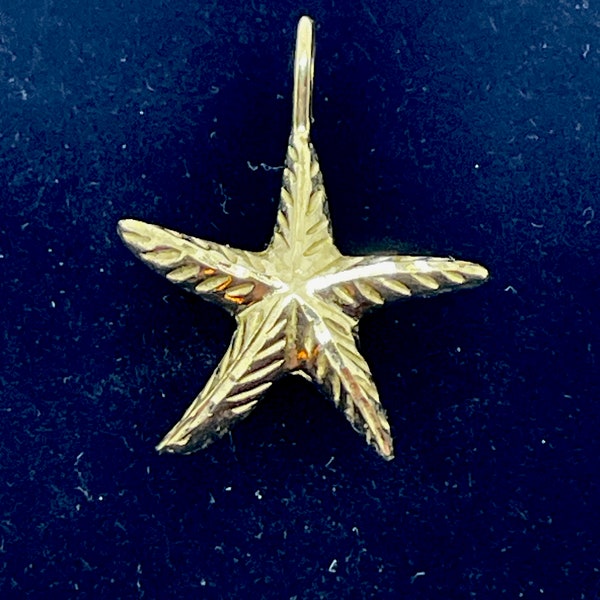 Star fish pendant/necklace, 14kt yellow gold, brand new , New old stock, vintage  1 1/2”x 1 1/4”. Weigh 1.3 grams solid gold.