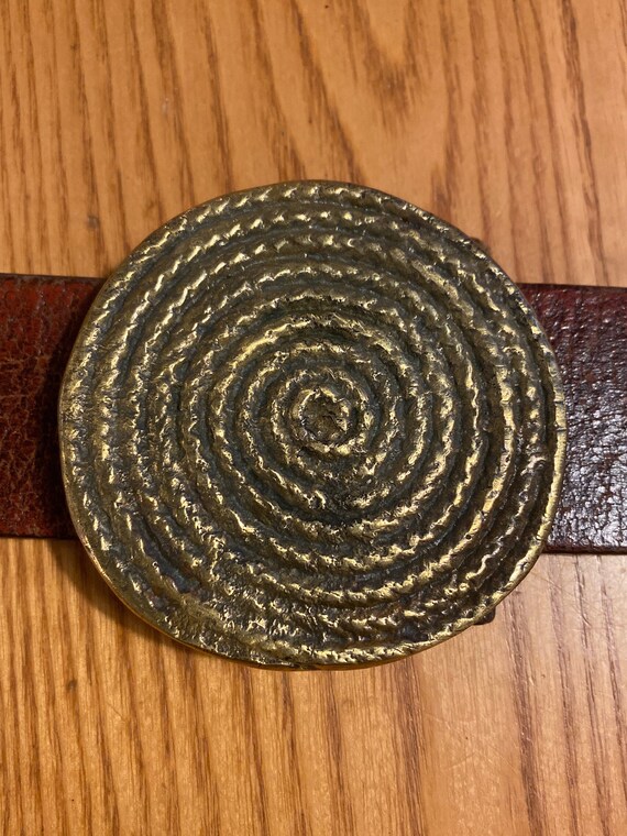 Belt buckle, Solid brass, vintage, hand made, make