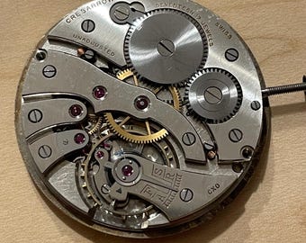 Cresarrow pocket watch movement, runs well, no rust, 17 jewels, Swiss made, w/ face and hands. see video, Henry Blank & Co, IWC, CH Meylan ?