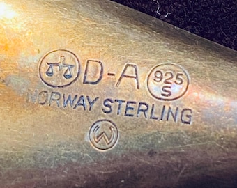 Rare David Andersen Norway Sterling Enamel Viking Rock Carving