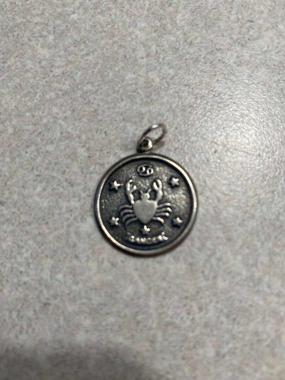 Cancer astrological  silver vintage charm