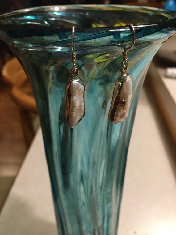 Shell, sterling silver, 925, dangles, white, Fren… - image 3