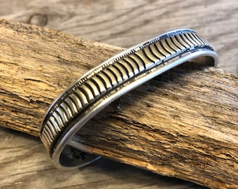 B. Morgan 14k Gold and Sterling Cuff, Navajo Silversmith.