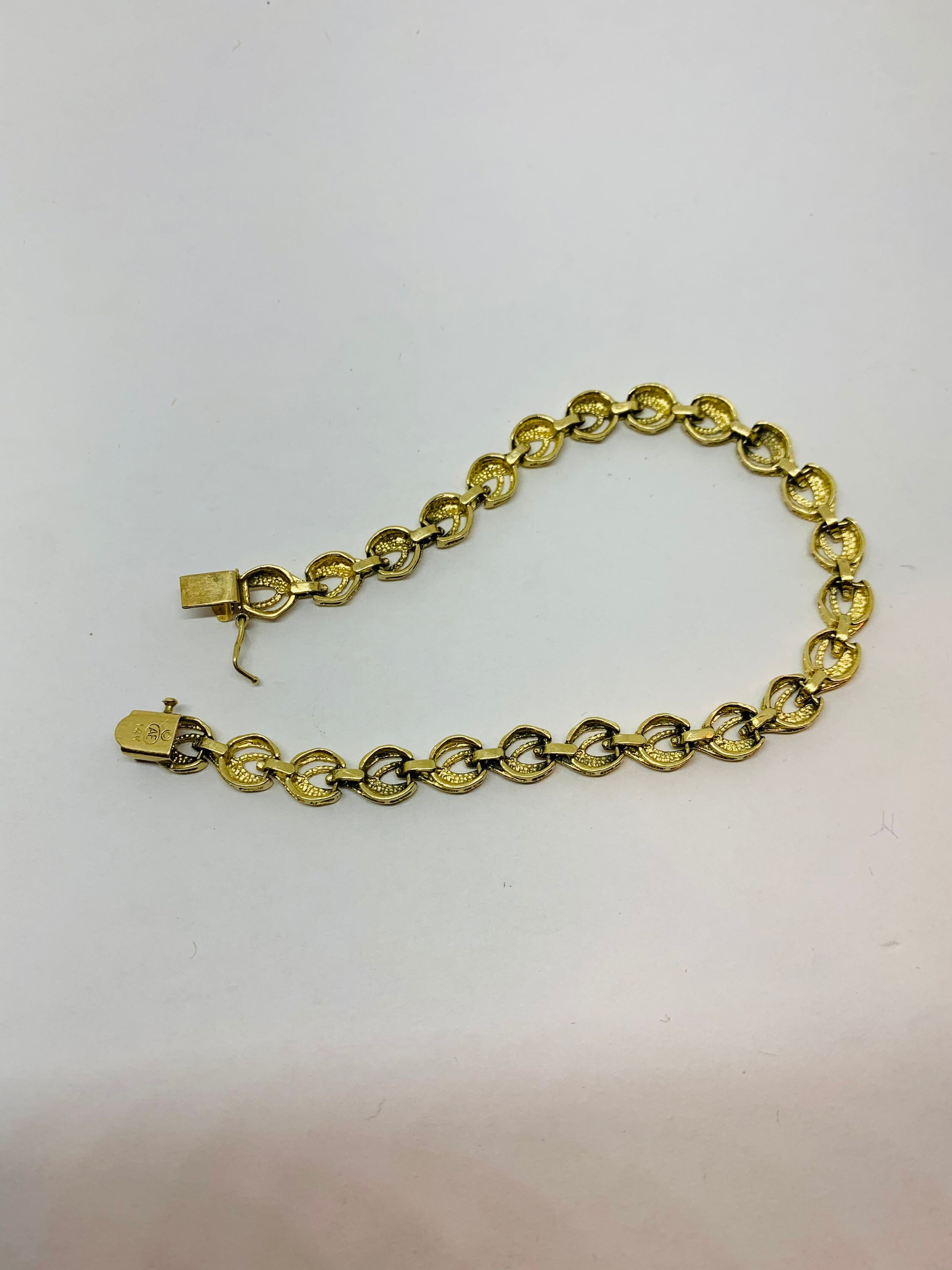 Vintage 14k Yellow Gold Cable Link Bracelet - Etsy