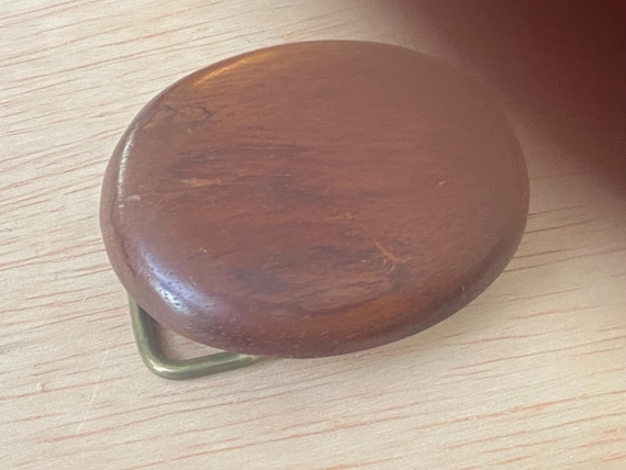 Vintage belt buckle, 1970’s, exotic  wood, new old stock  from classic  leather shop, hand-crafted, for 1 1/2” belt.