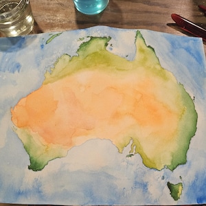 Landkarten Aquarell