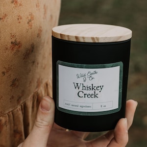 Whiskey Creek Candle | Warm Oak & Bourbon Scent | Eco-Friendly Beeswax | Rustic Western Home Décor