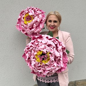 Giant Flower. Big Peony. Window Display Decor. Luxury Artificial Flower. Wedding Archway. Floral Backdrop. Event Outdoor Flowers. Photoshoot