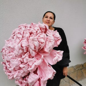Giant Peony. Light Pink Flower. Huge Artificial Flower. Wedding Pink Decor. Photoshoot İdea. Welcome Area Decor. Wedding Floral Arrangement