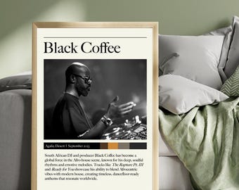 Black Coffee - Morocco - South African Electronic Techno Music Print Set - Custom Music Gallery Wall Art, Available in Multiple Sizes