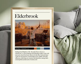Elderbrook - DJ Poster Wall Art - San Diego, USA - Tribute to Immersive Music and Live Performances | Multiple Sizes & Framing Options