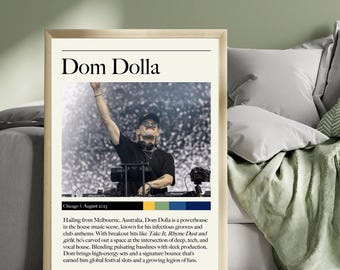 Dom Dolla Poster – House Music Wall Art | Digital & Print Sizes A5 to A0 | Framed DJ Decor for EDM and Festival Lovers