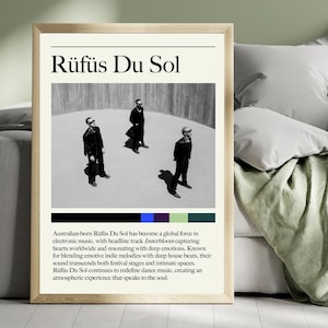 RÜFÜS DU SOL Poster – Electronic Music Wall Art | Digital and Print Sizes A5 to A0 | Framed Decor for Fans of Indie Dance and Melodic House