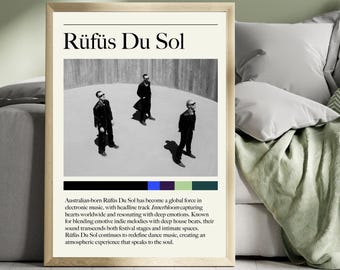RÜFÜS DU SOL Poster – Electronic Music Wall Art | Digital and Print Sizes A5 to A0 | Framed Decor for Fans of Indie Dance and Melodic House
