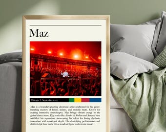 Maz - Chicago USA - Brazilian Electronic Techno DJ Music Print Set - Custom Music Gallery Wall Art