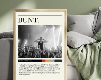 BUNT. - Boston  - German Electronic Techno DJ Music Print Set - Custom Music Gallery Wall Art
