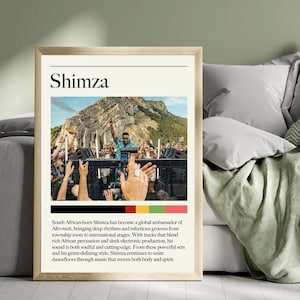 Shimza Poster – Afro Tech House Wall Art | A5 – A0 Print and Digital Download | African Electronic DJ Music Decor | Framed Option Available