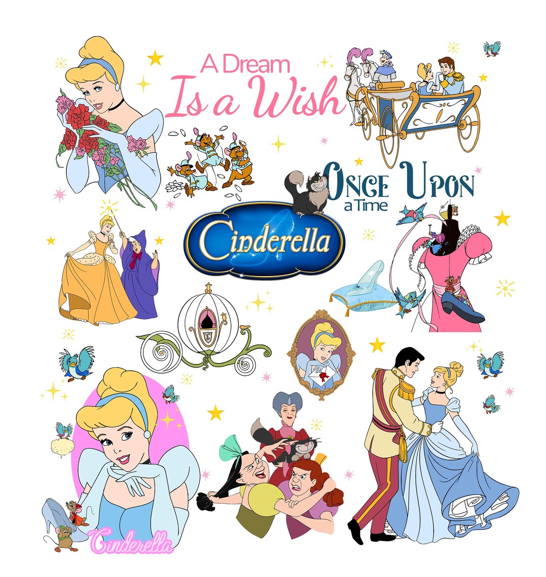 Cinderella PNG Clipart, Fairy Tale Princess Sublimation Design, Digital ...