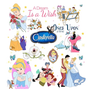 Cinderella PNG Clipart, Fairy Tale Princess Sublimation Design, Digital Download for Kids Shirt, Once Upon a Time Art Print , Cinderella SVG