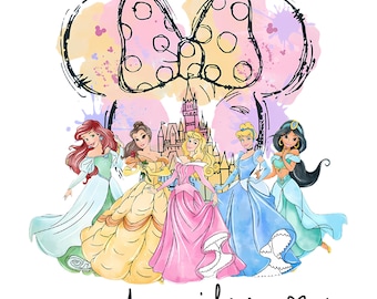 Anpassat Disney Princess SVG-paket, Retro Chill Vibes (digital nedladdning)