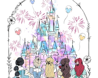 Disney Princess SVG Bundle, Retro Girl Group Design (Digital Download)