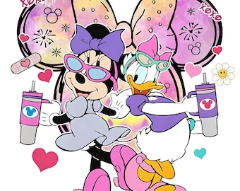 Retro Minnie and Daisy Besties PNG, Disney Digital Download