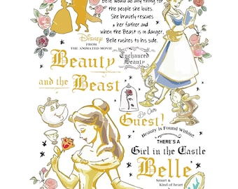 Vintage Tale As Old As Time PNG, Disney Princess Belle PNG,Disney Princess PNG,Princess Belle Png, Beauty and the Beast Png, Retro Disney