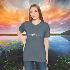 Fishing Heartbeat Unisex Tee, Walleye Fish Logo Shirt, Fishing Lover Gift, Outdoors Apparel, Fishing Enthusiast Top