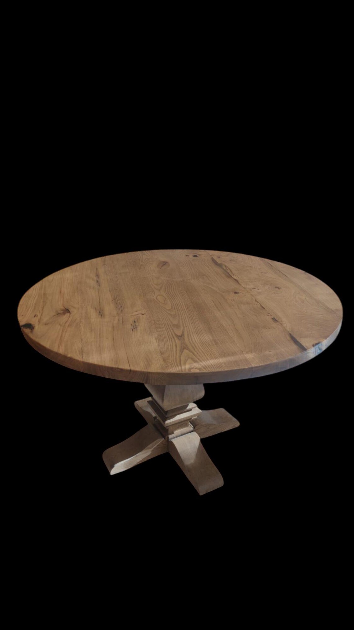 Handmade Solid Chestnut Wood Round Dining Table – Rustic & Modern ...