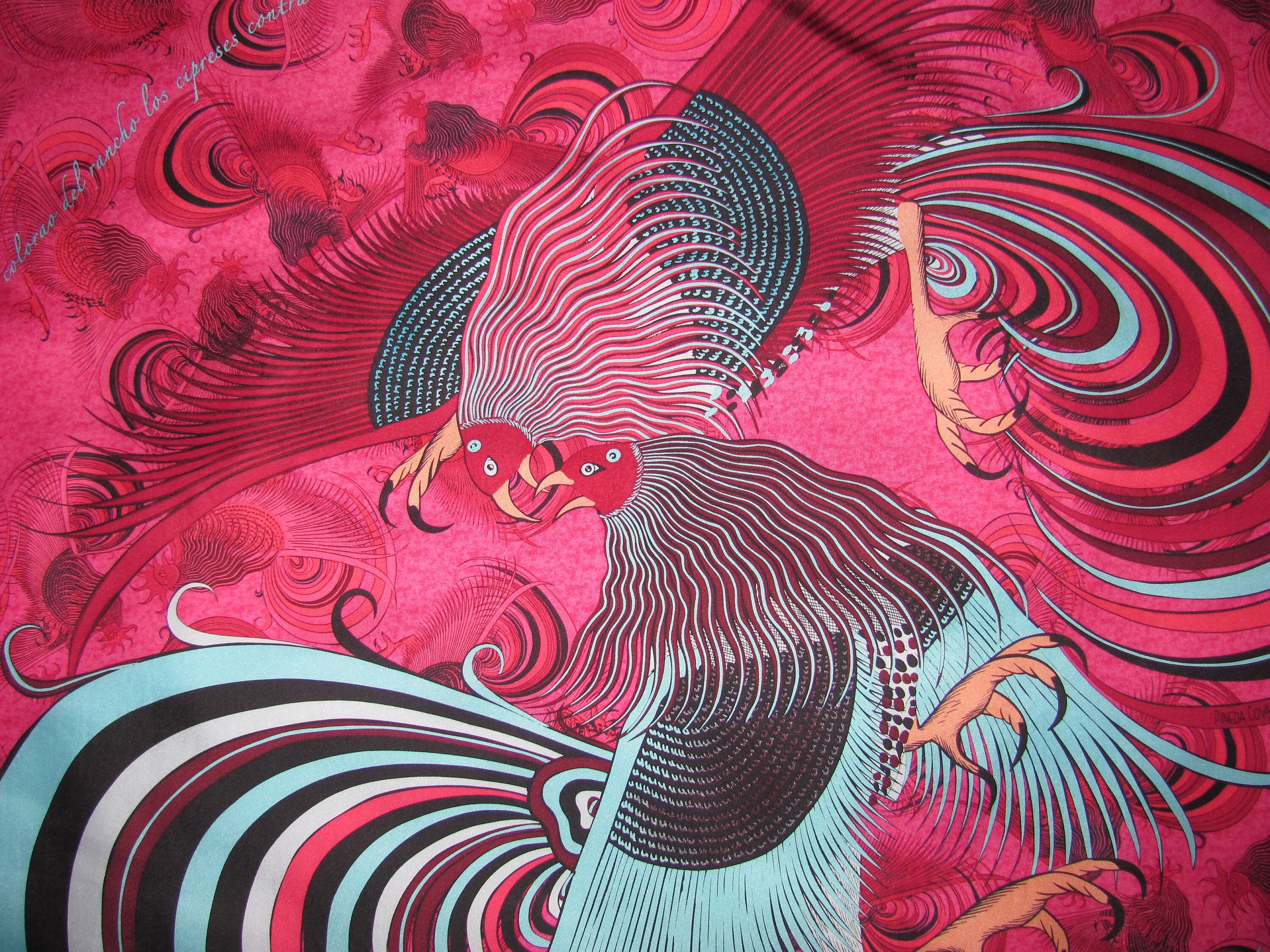 Châle monogram silk scarf Louis Vuitton Pink in Silk - 31676500