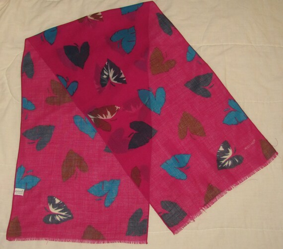 Vintage Echo Wool Scarf/Shawl - Rectangular Pink … - image 5