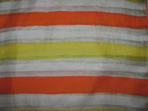 Vintage Echo Rectangular Silk Scarf - Orange, Whi… - image 4