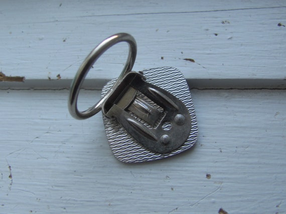 Vintage Silver Tone Scarf Ring - Small Size, Diam… - image 3